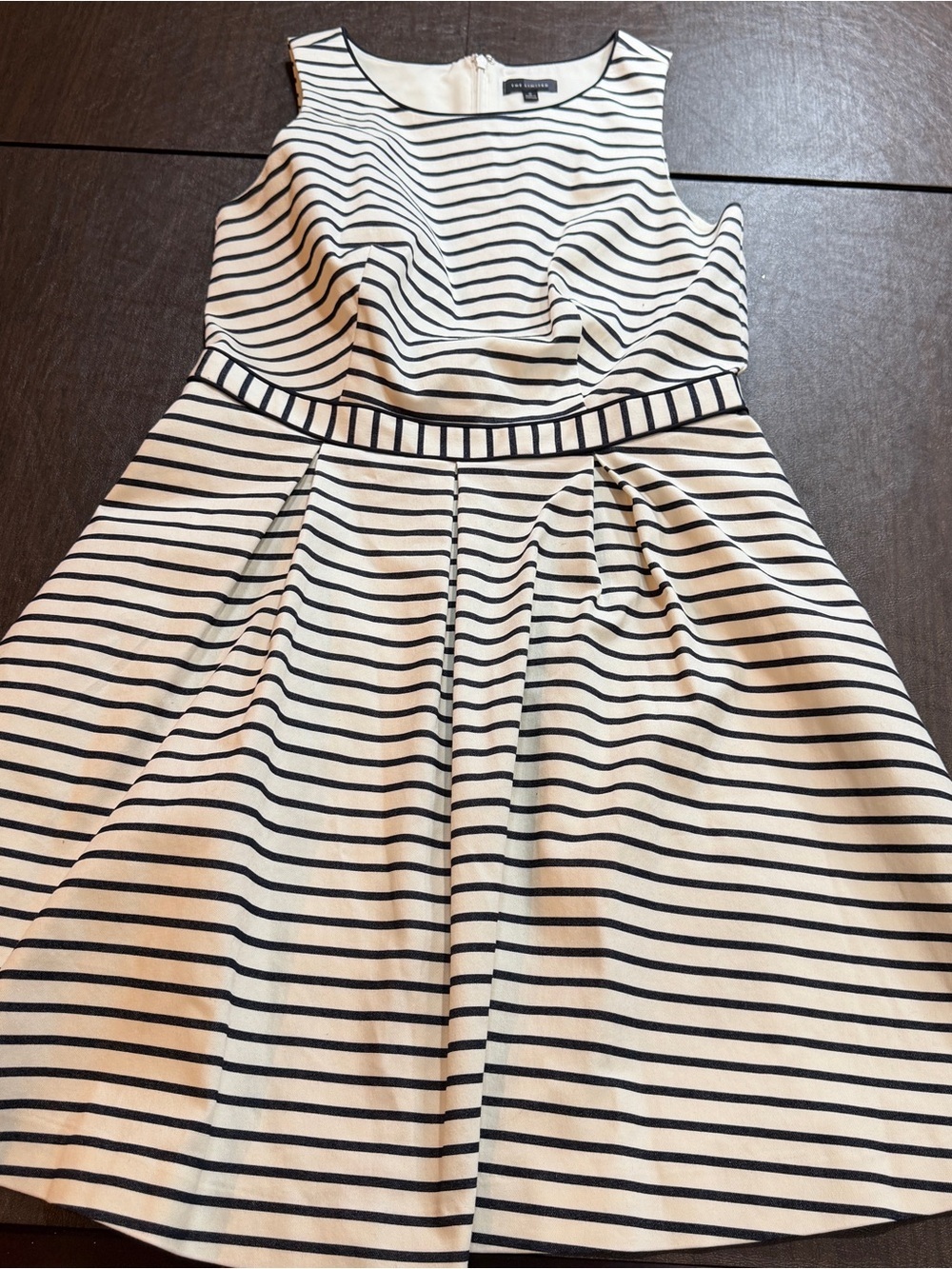 The Limited Black & White Striped Fit-and-Flare Dress Sz 8